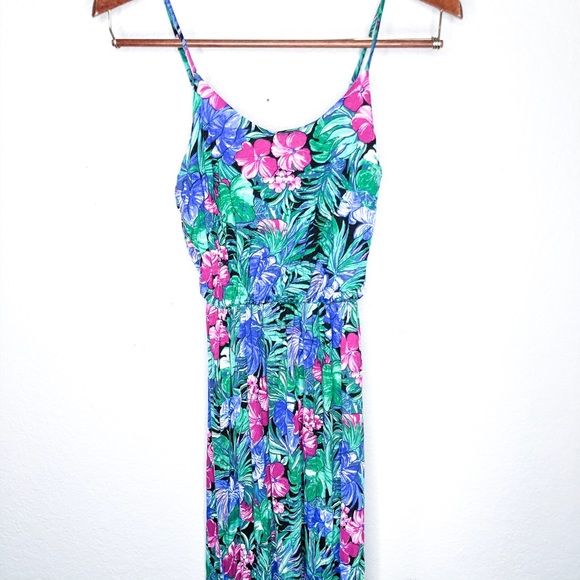 Lush Full Length Tropical Floral Dress - Picture 5 of 7
